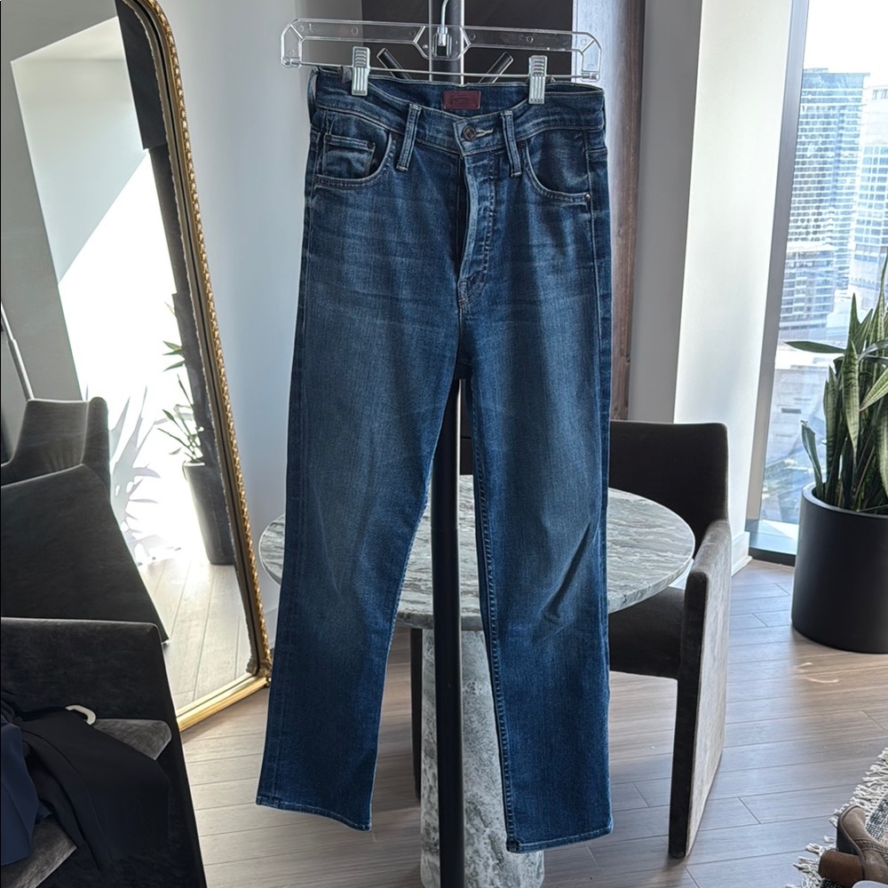 MOTHER Blue Straight Jeans High-Rise